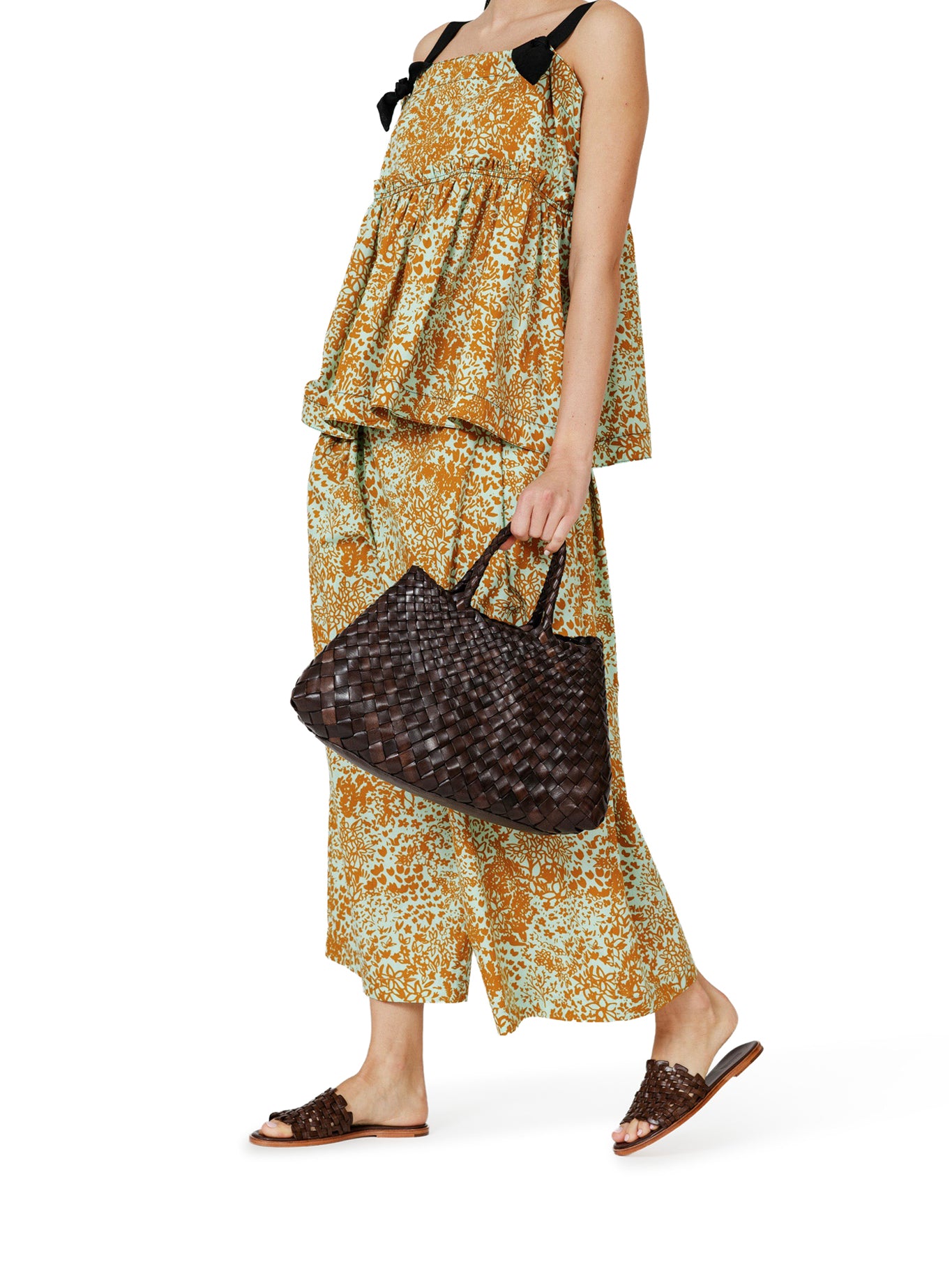 Dragon Diffusion SANTA CROCE SMALL BROWN LEATHER BAG, view 2