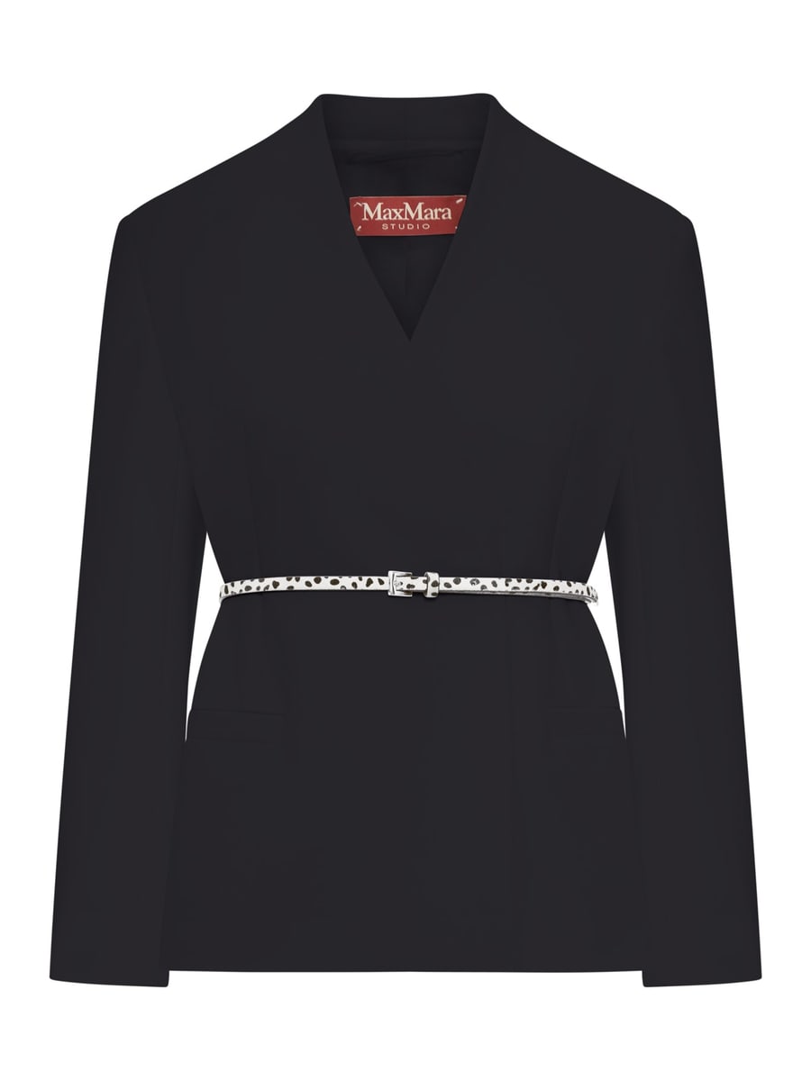 Max Mara Studio DOUBLE-BREASTED CADY JACKET WITH BELT