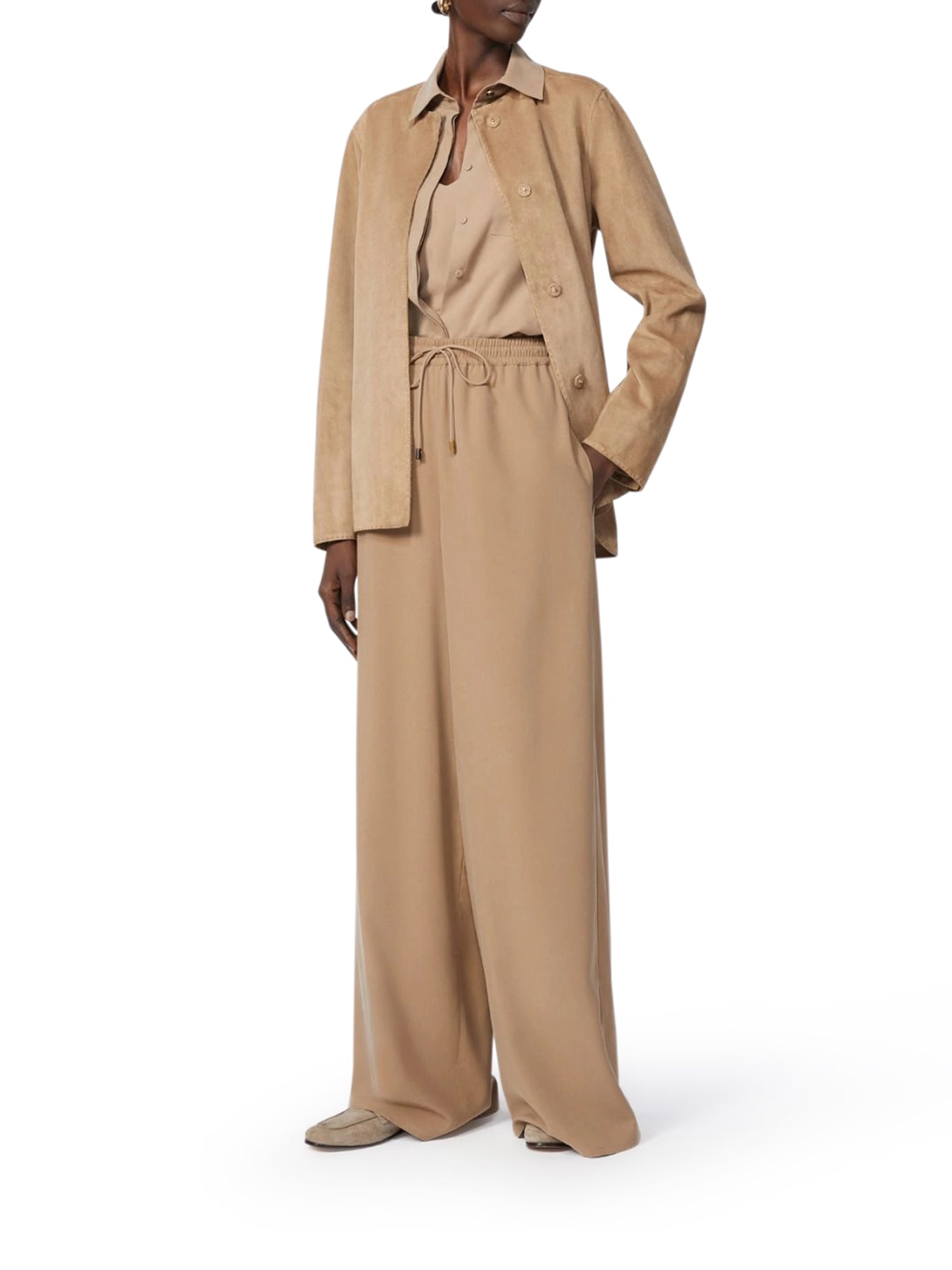 Max Mara WIDE TROUSERS IN WASHED SILK, view 2