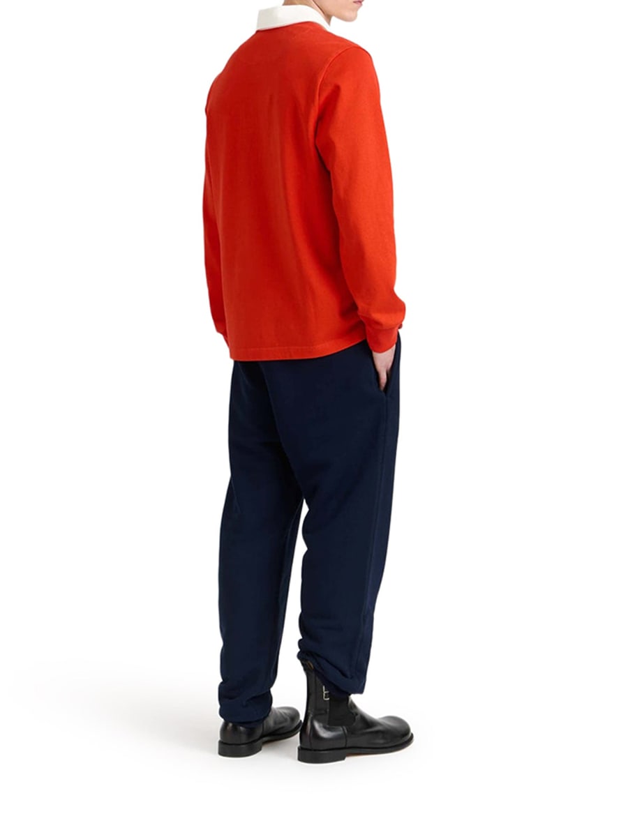 JW Anderson MENS "SUPER SPEED" RUGBY POLO TOP IN BRIGHT RED, view 4