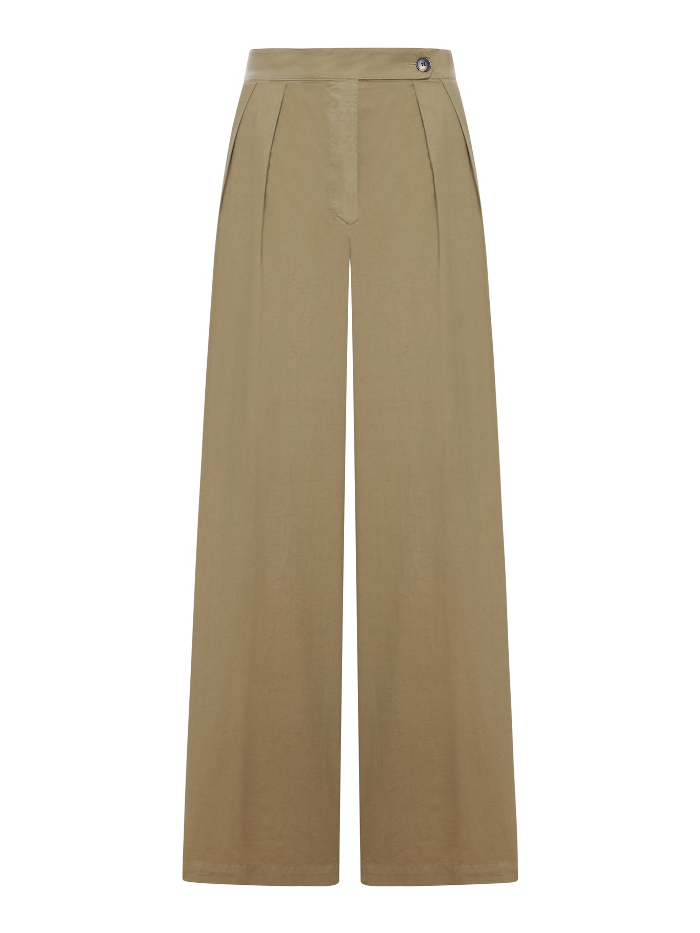 Dries Van Noten CEMENT-COLOURED TROUSERS WITH PLEATS AND SIDE BUTTONS