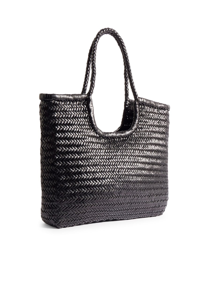 Dragon Diffusion NS DIAGONAL BLACK LEATHER TOTE BAG, view 3