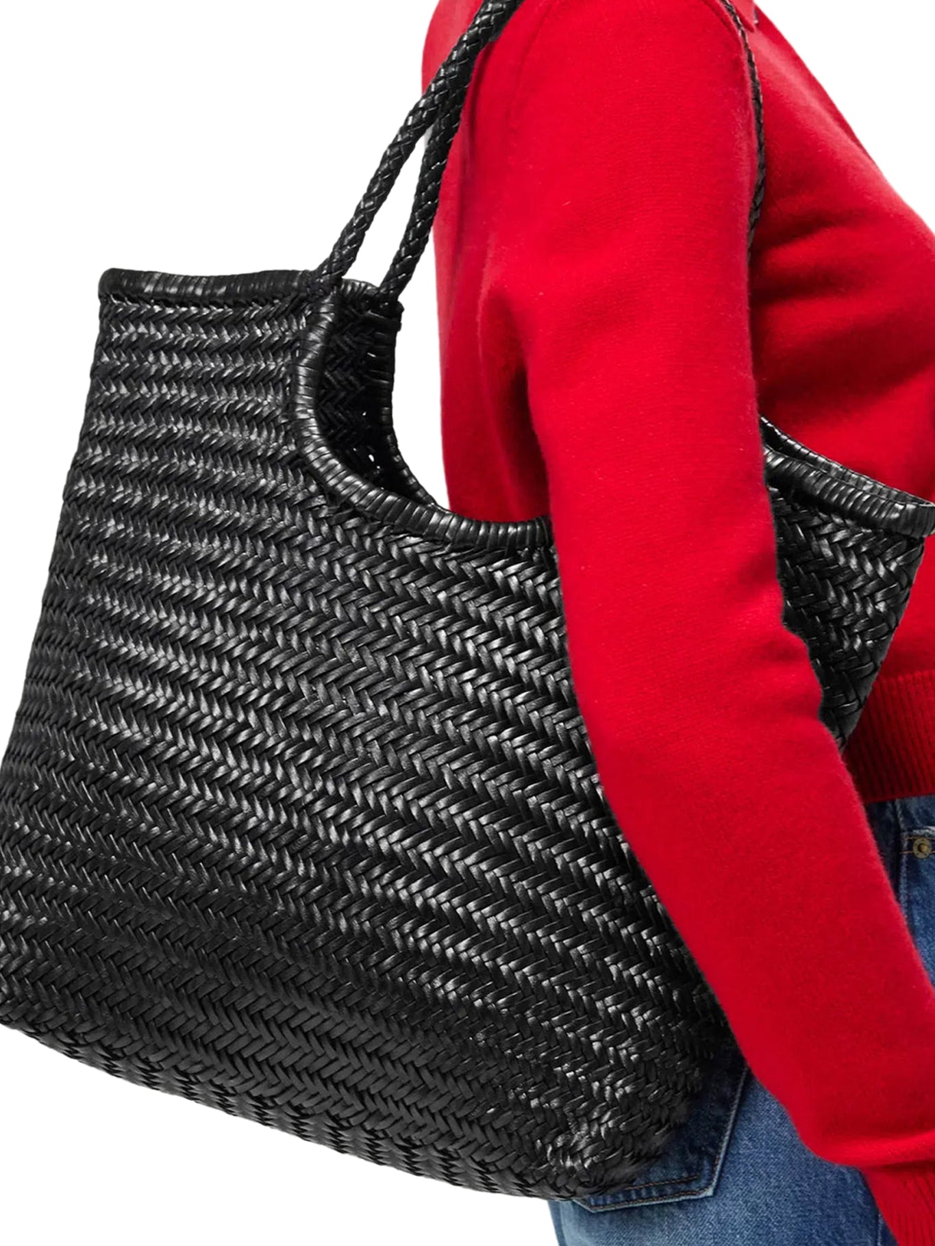Dragon Diffusion NS DIAGONAL BLACK LEATHER TOTE BAG, view 2