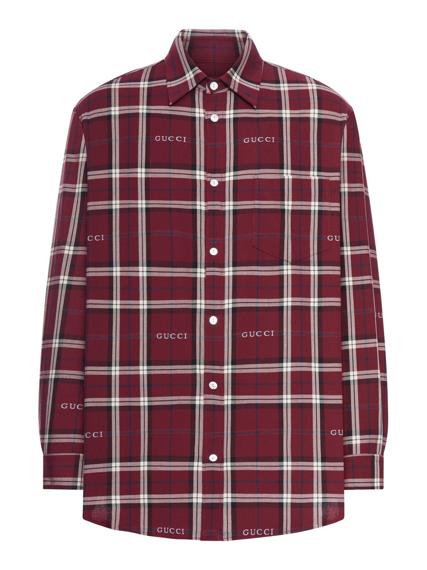 Gucci JACQUARD COTTON TARTAN SHIRT