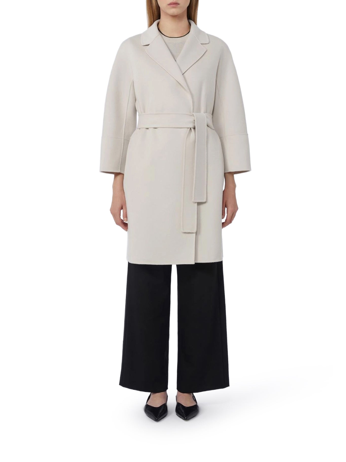 'S Max Mara ARONA SHORT COAT IN IVORY WOOL, view 2
