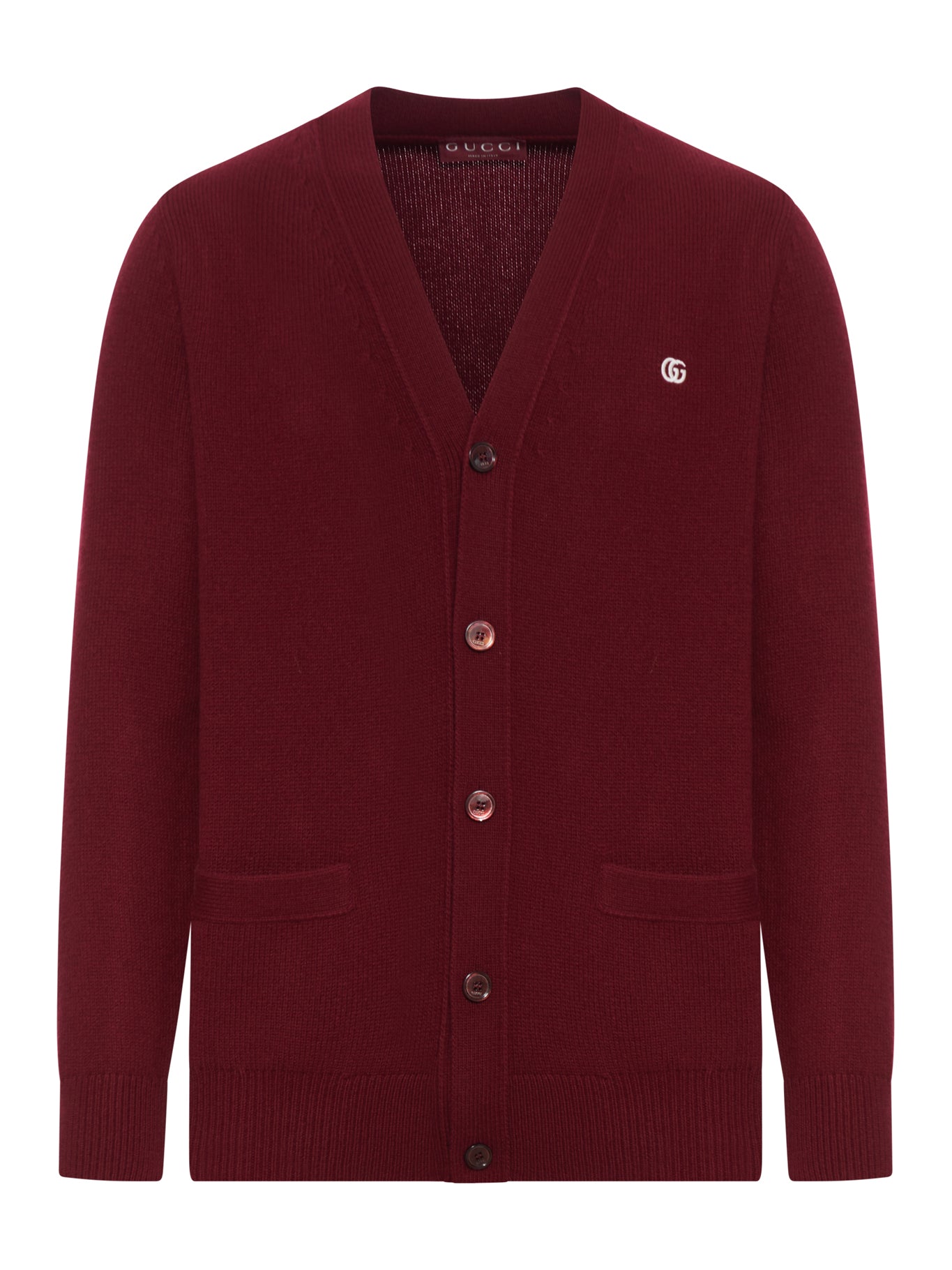 Gucci CASHMERE CARDIGAN WITH LOGO ON THE CHEST