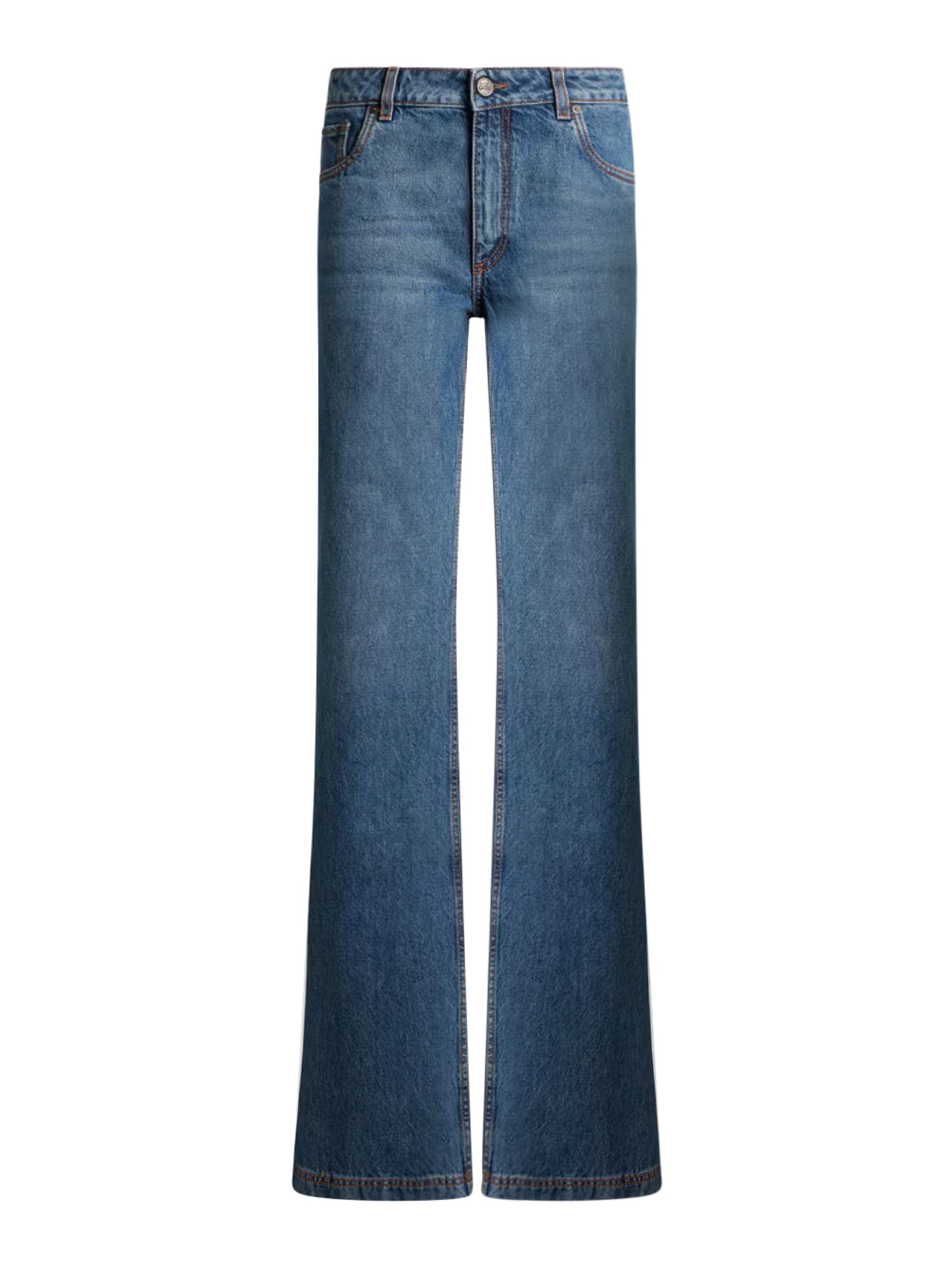 Etro FLARED DENIM JEANS WITH PEGASUS EMBROIDERY