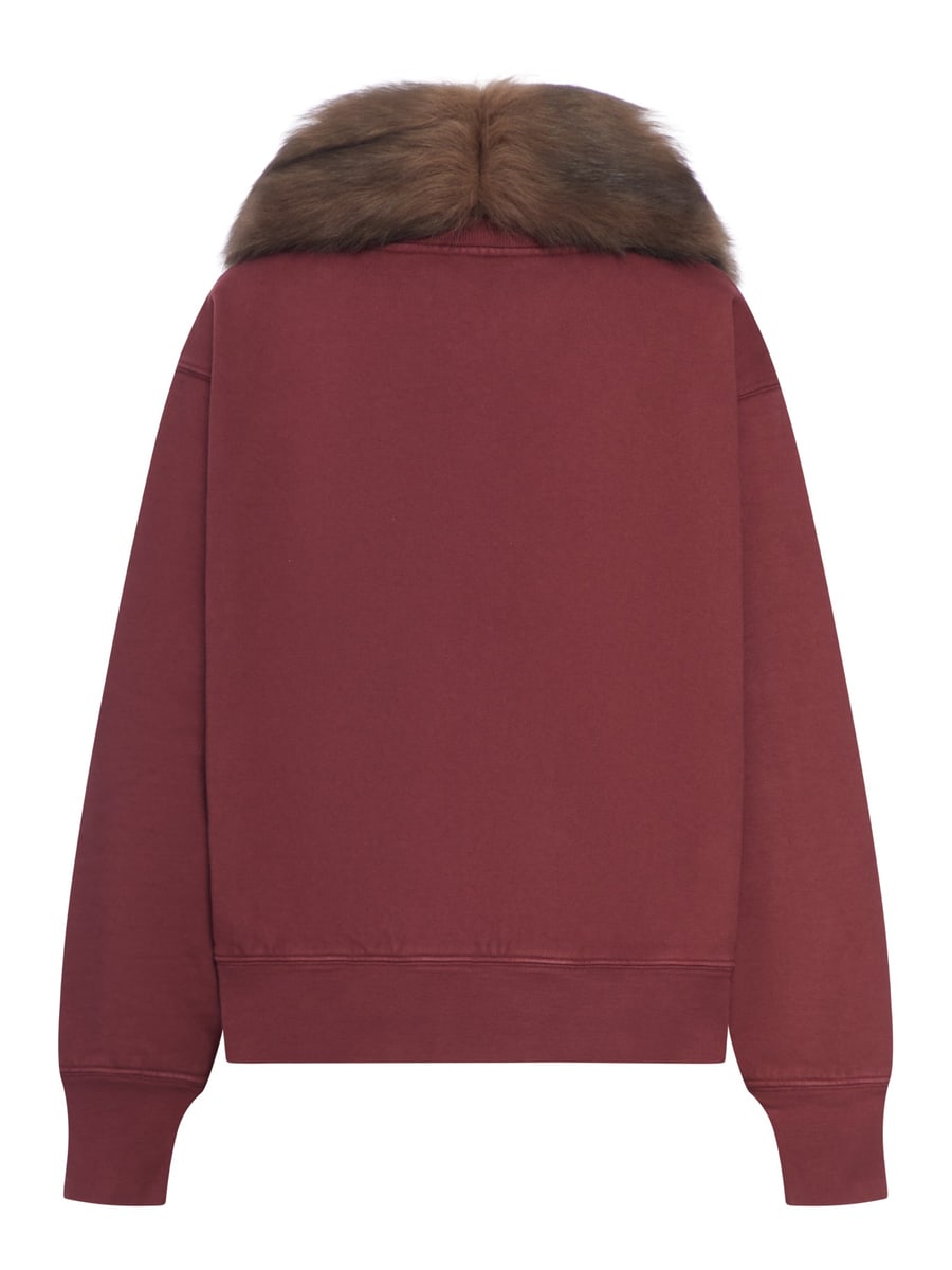 Prada SWEATSHIRT WITH REMOVABLE FUR COLLAR, view 2