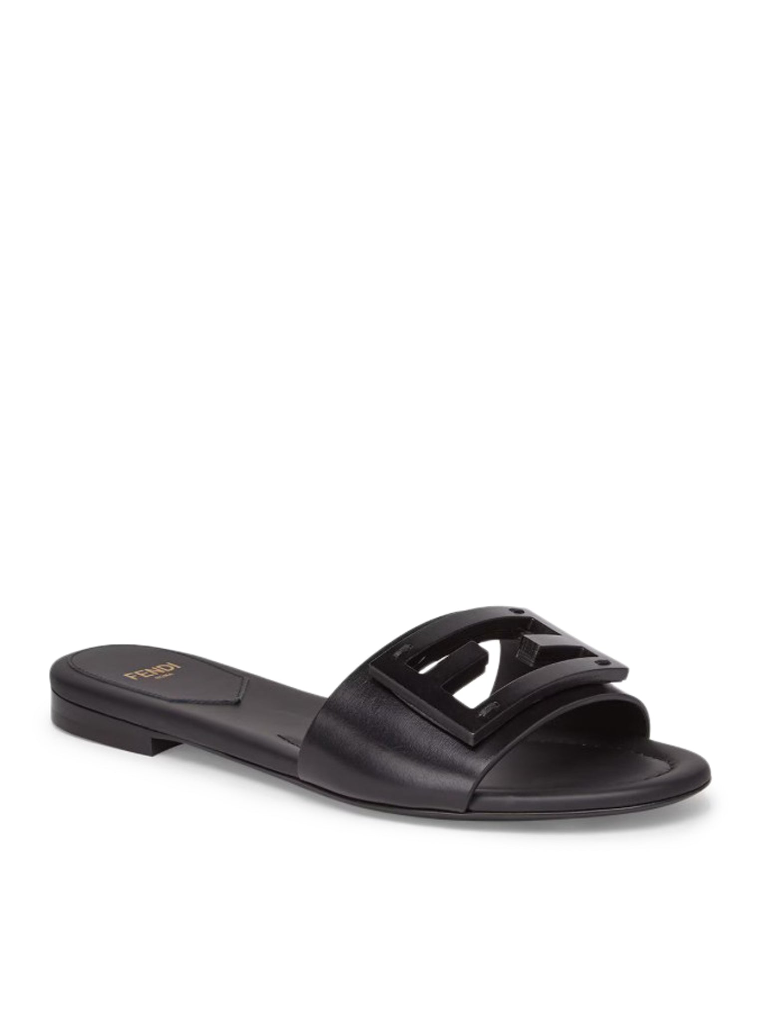 Fendi SLIDE BAGUETTE IN BLACK LEATHER, view 2