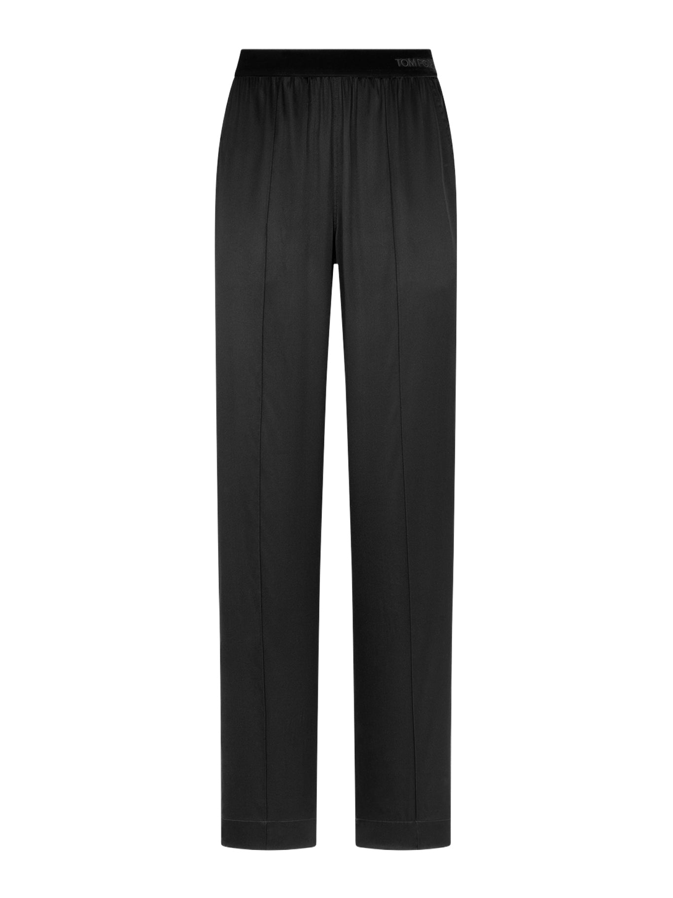 Tom Ford BLACK STRETCH SILK SATIN TROUSERS