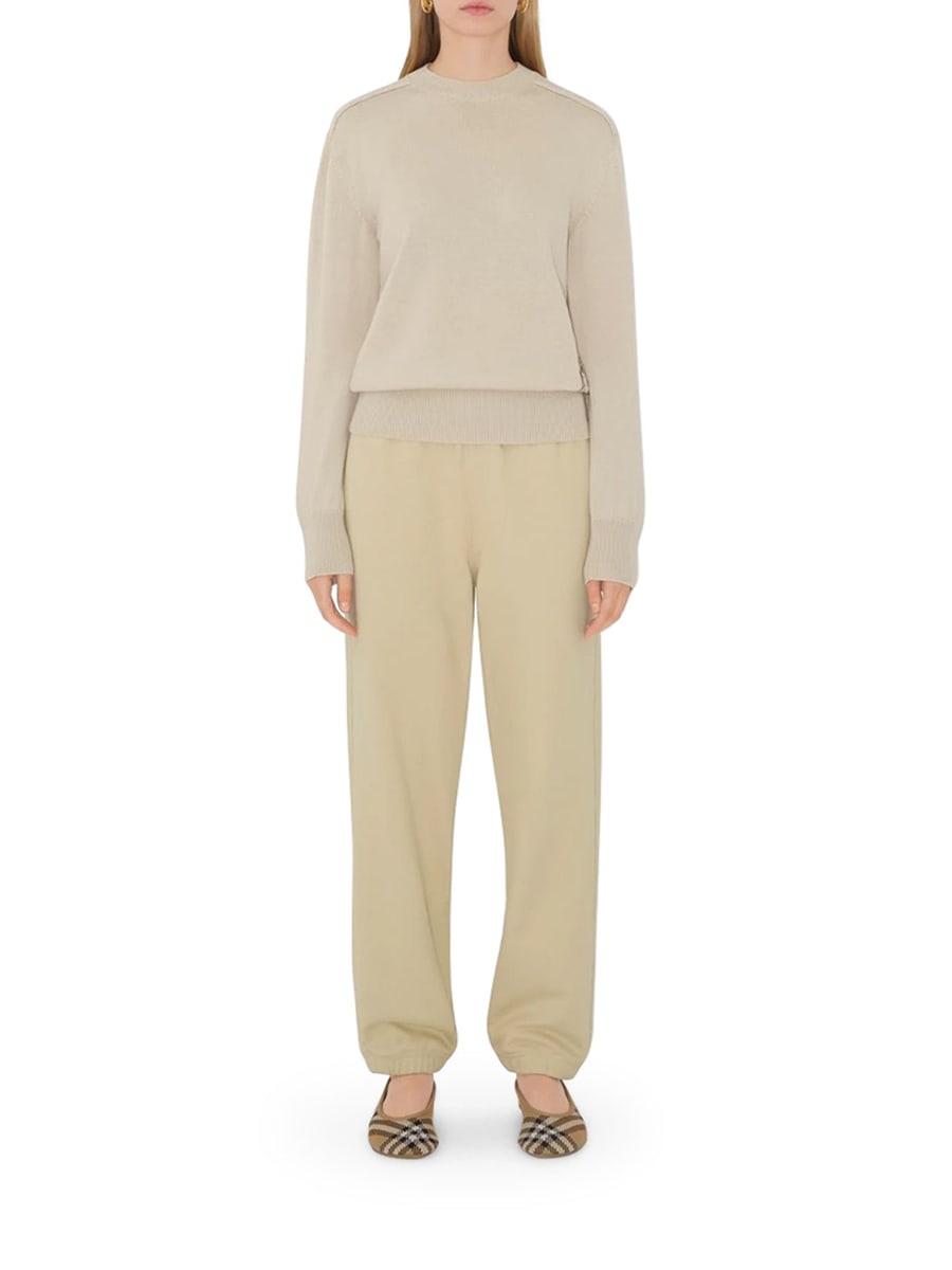 Burberry COTTON JOGGING TROUSERS WITH CHECK APPLIQUE, view 2