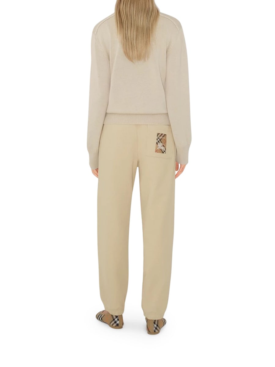 Burberry COTTON JOGGING TROUSERS WITH CHECK APPLIQUE, view 3