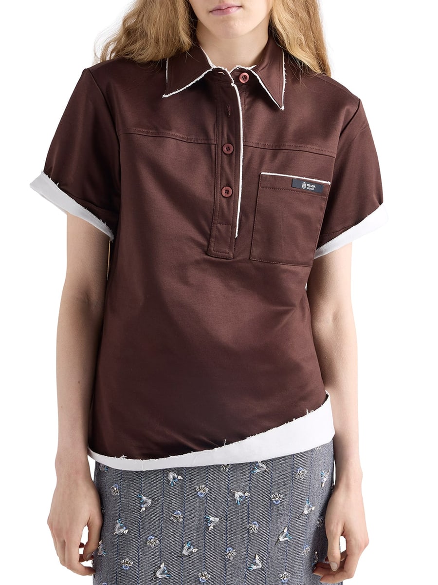 Prada POLO SHIRT IN SCOTTISH THREAD, view 3