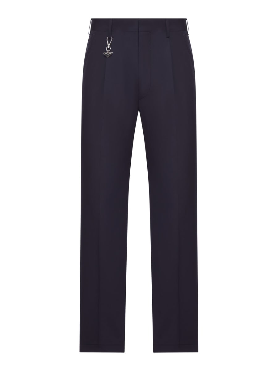 Prada TAILORED COTTON POPLIN TROUSERS