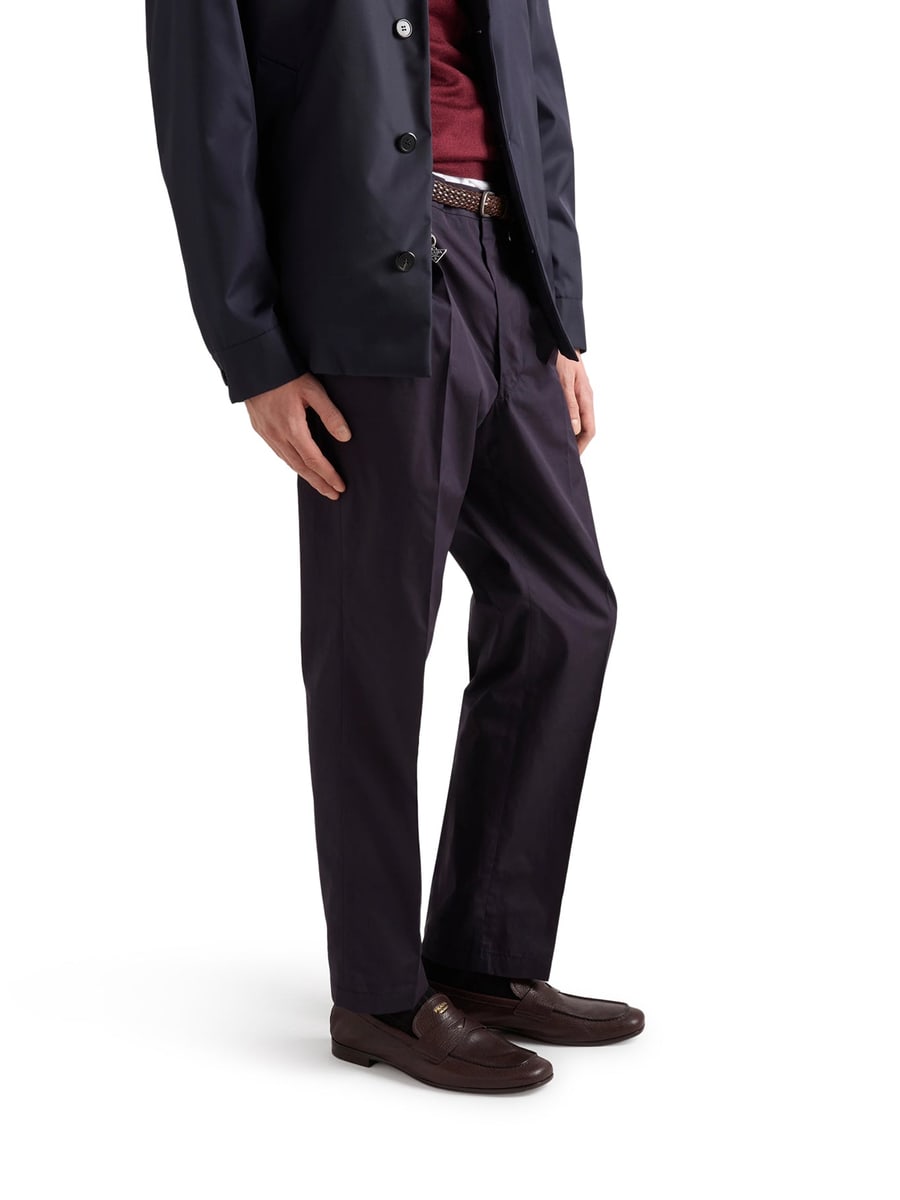 Prada TAILORED COTTON POPLIN TROUSERS, view 3