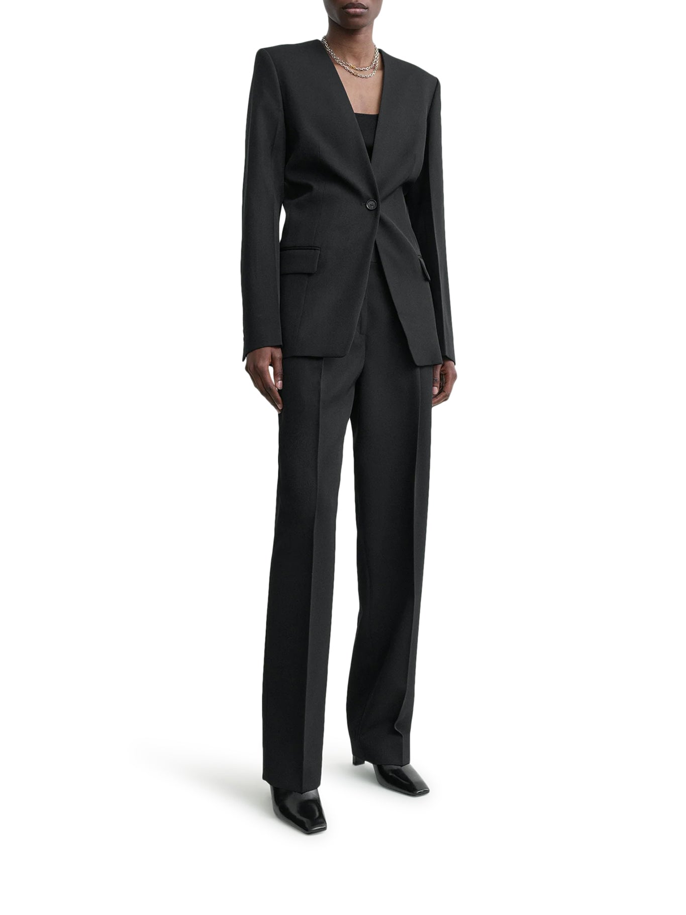 Toteme SINGLE-BREASTED WOOL BLEND BLAZER, view 2