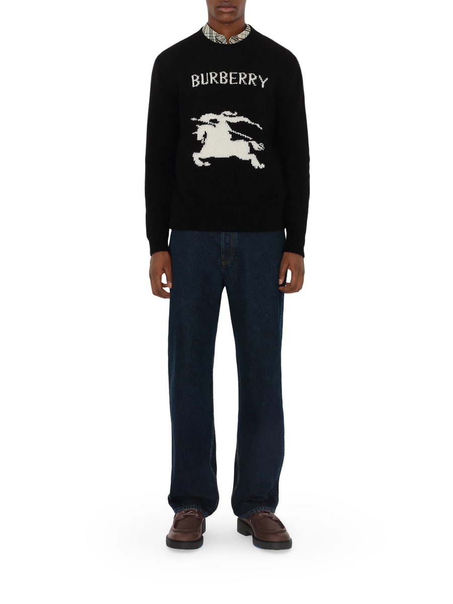 Burberry WOOL AND CASHMERE PULLOVER WITH EKD, view 2