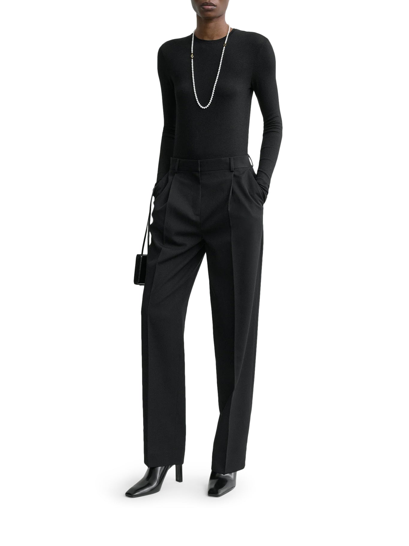 Toteme BLACK TAILORED TROUSERS, view 2