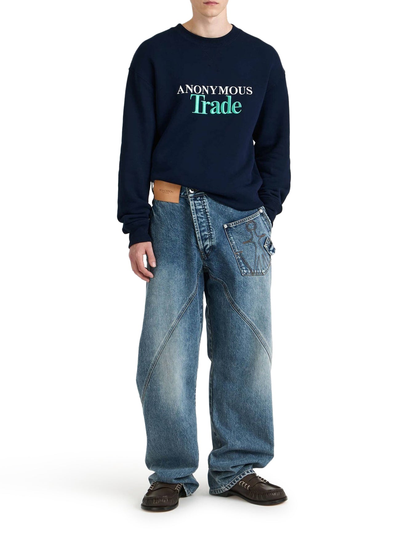 JW Anderson WORKWEAR JEANS WITH OFF-CENTRALIZED CLOSURE, view 2