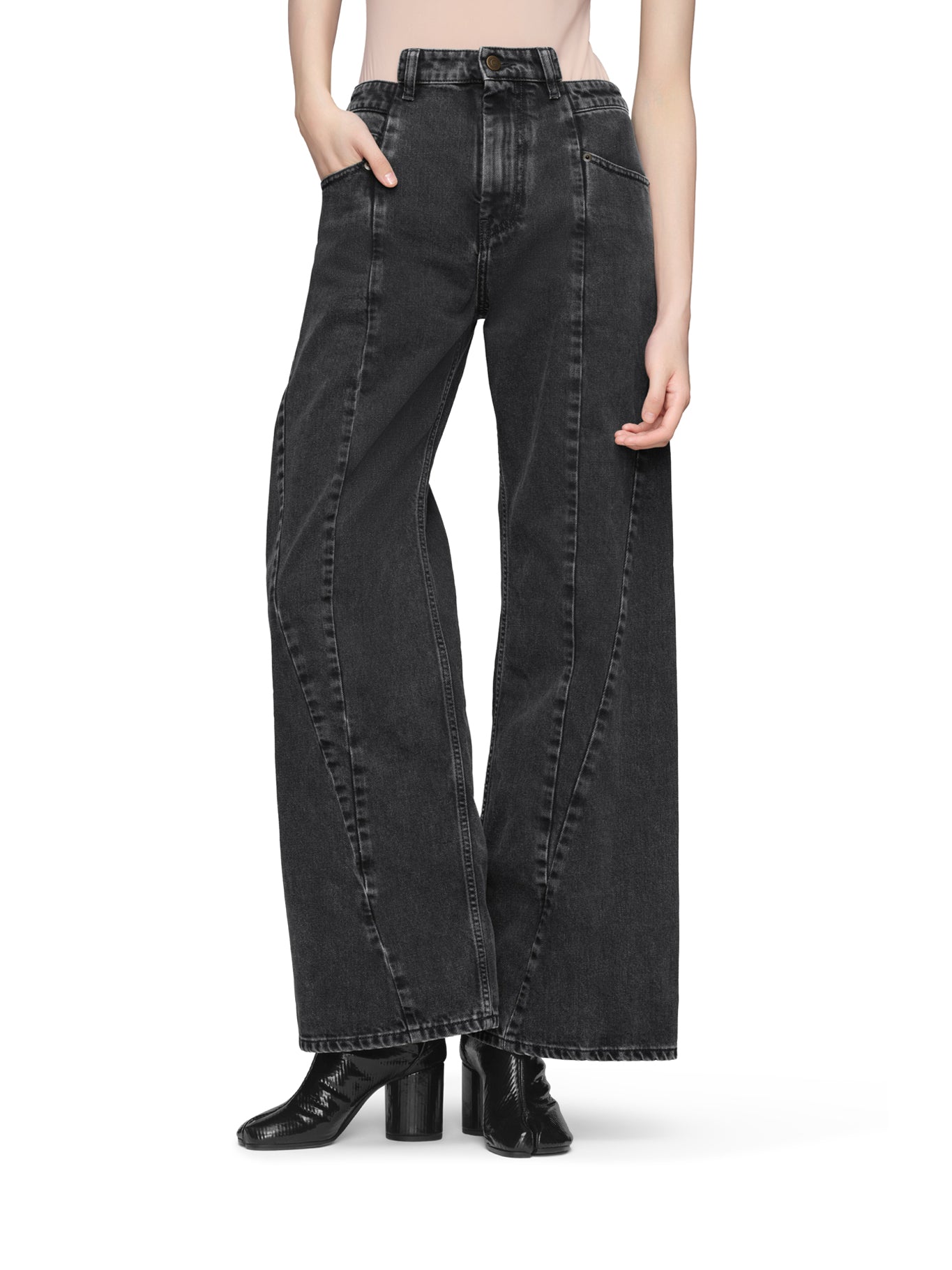 Maison Margiela ASYMMETRIC 5-POCKET DENIM JEANS, view 2