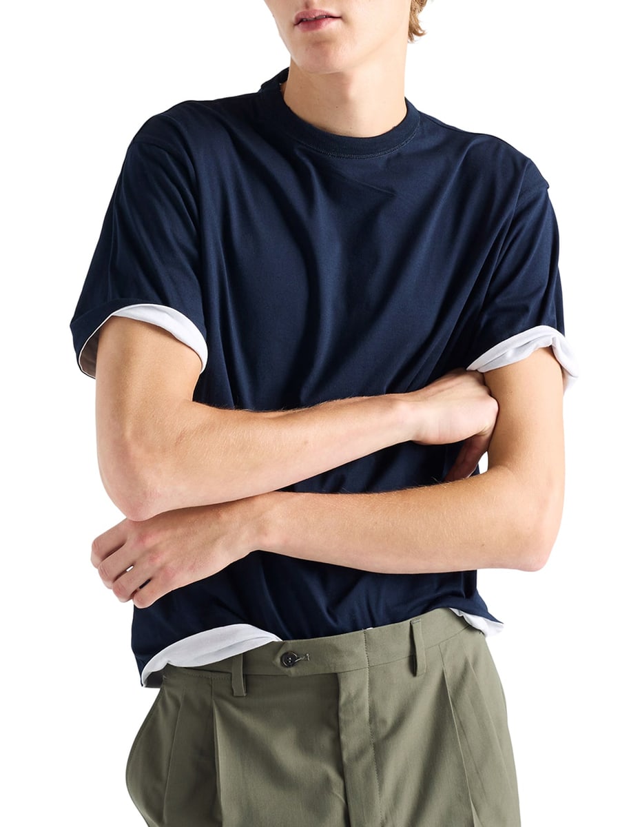 Prada REVERSIBLE COTTON T-SHIRT, view 5