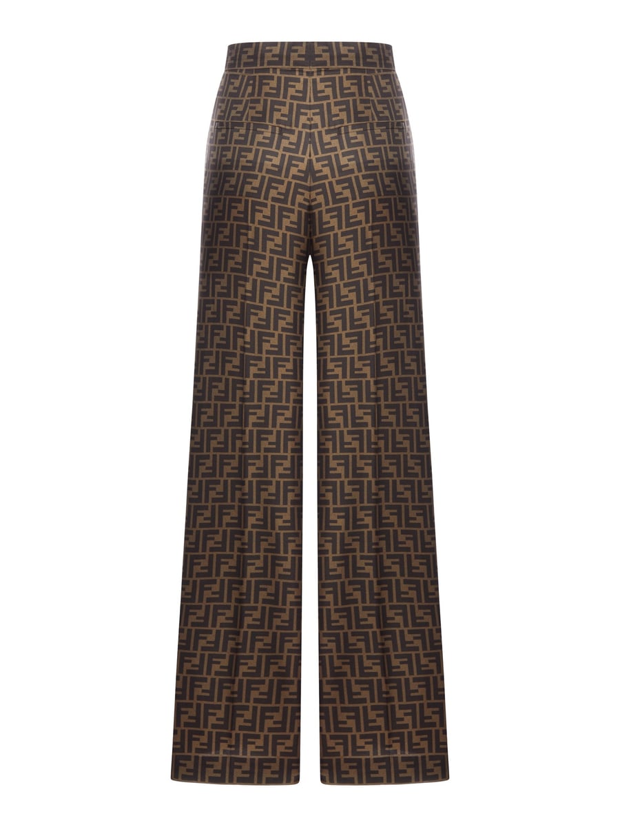 Fendi BROWN FF TWILL TROUSERS, view 2