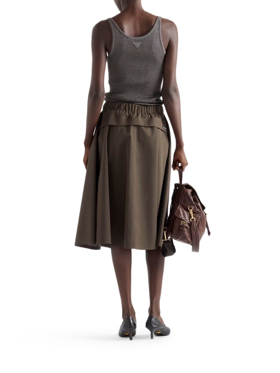 Prada WIDE SKIRT IN TECHNICAL CANVAS, view 4