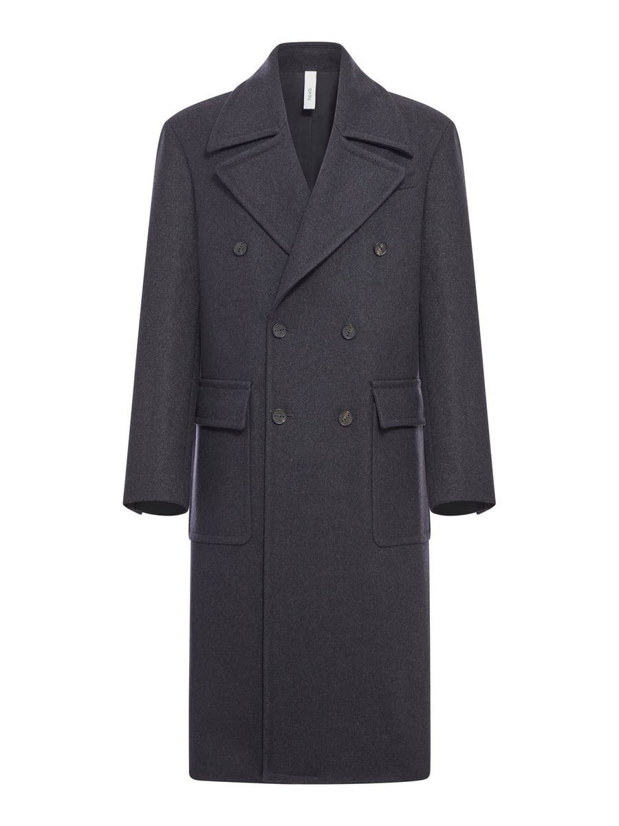 Hevo DOUBLE-BREASTED HERRINGBONE COAT