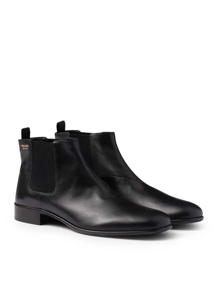 Prada LEATHER ANKLE BOOTS, view 2