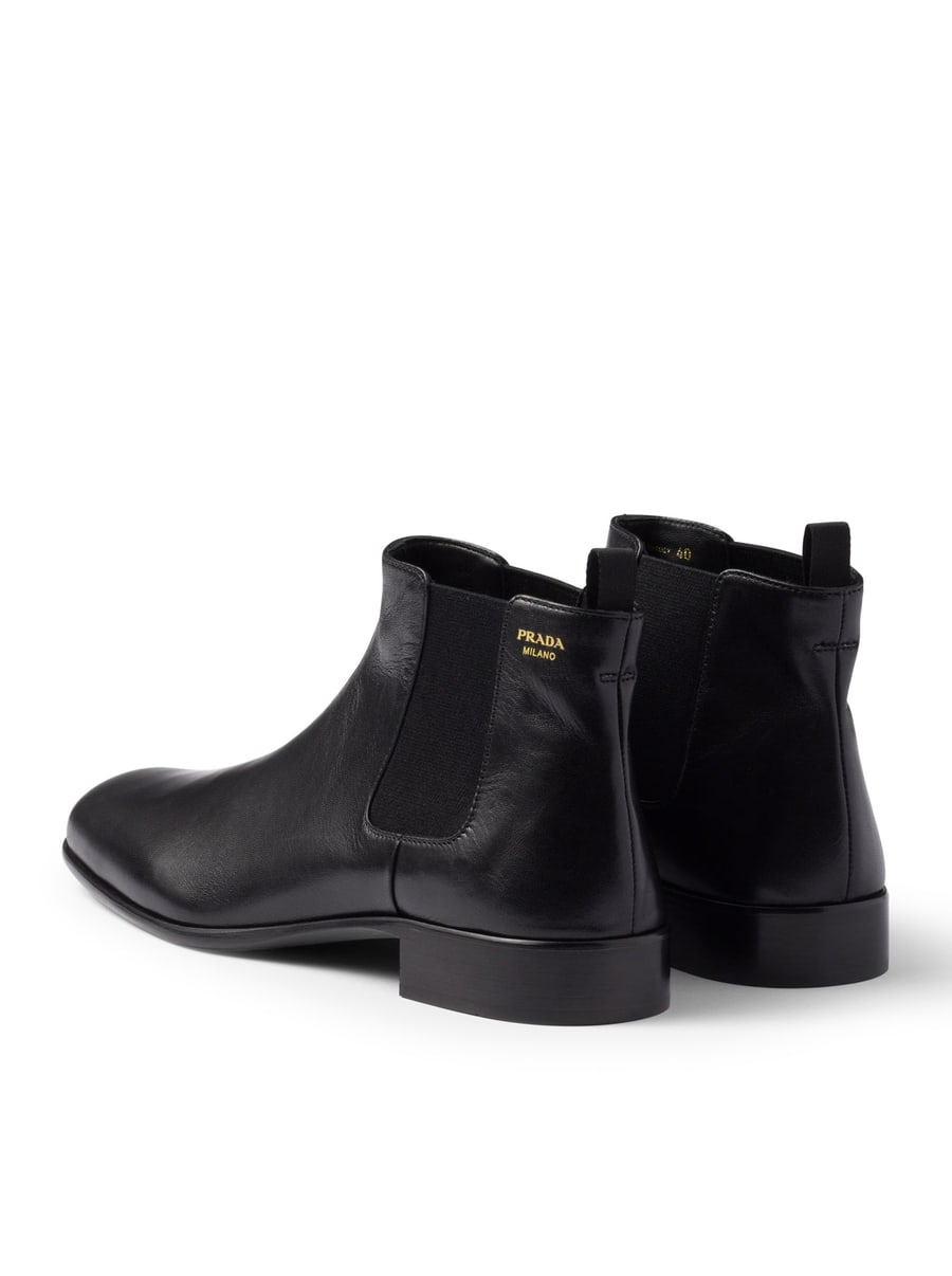 Prada LEATHER ANKLE BOOTS, view 3