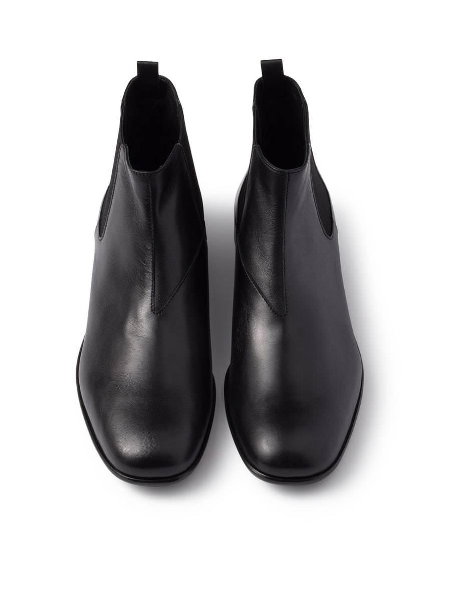 Prada LEATHER ANKLE BOOTS, view 4