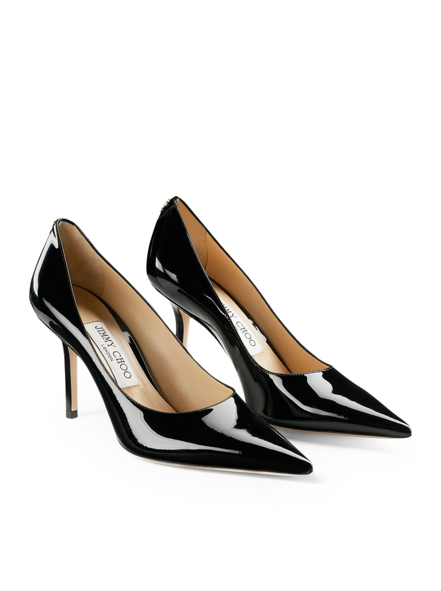 Jimmy Choo PATENT LEATHER DECOLLETE WITH JC LOGO, view 2
