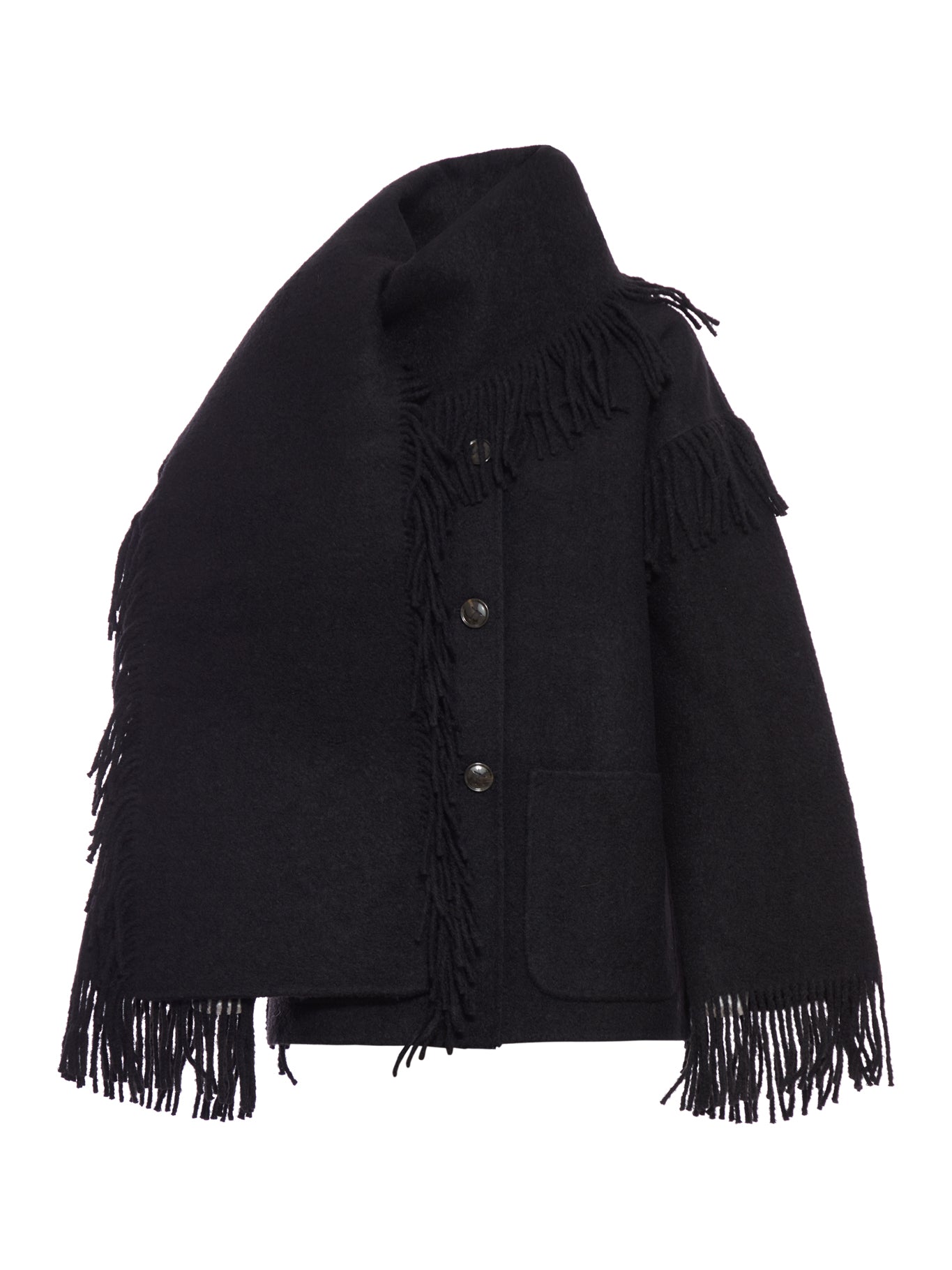 Toteme JACKET WITH FRINGED SCARF
