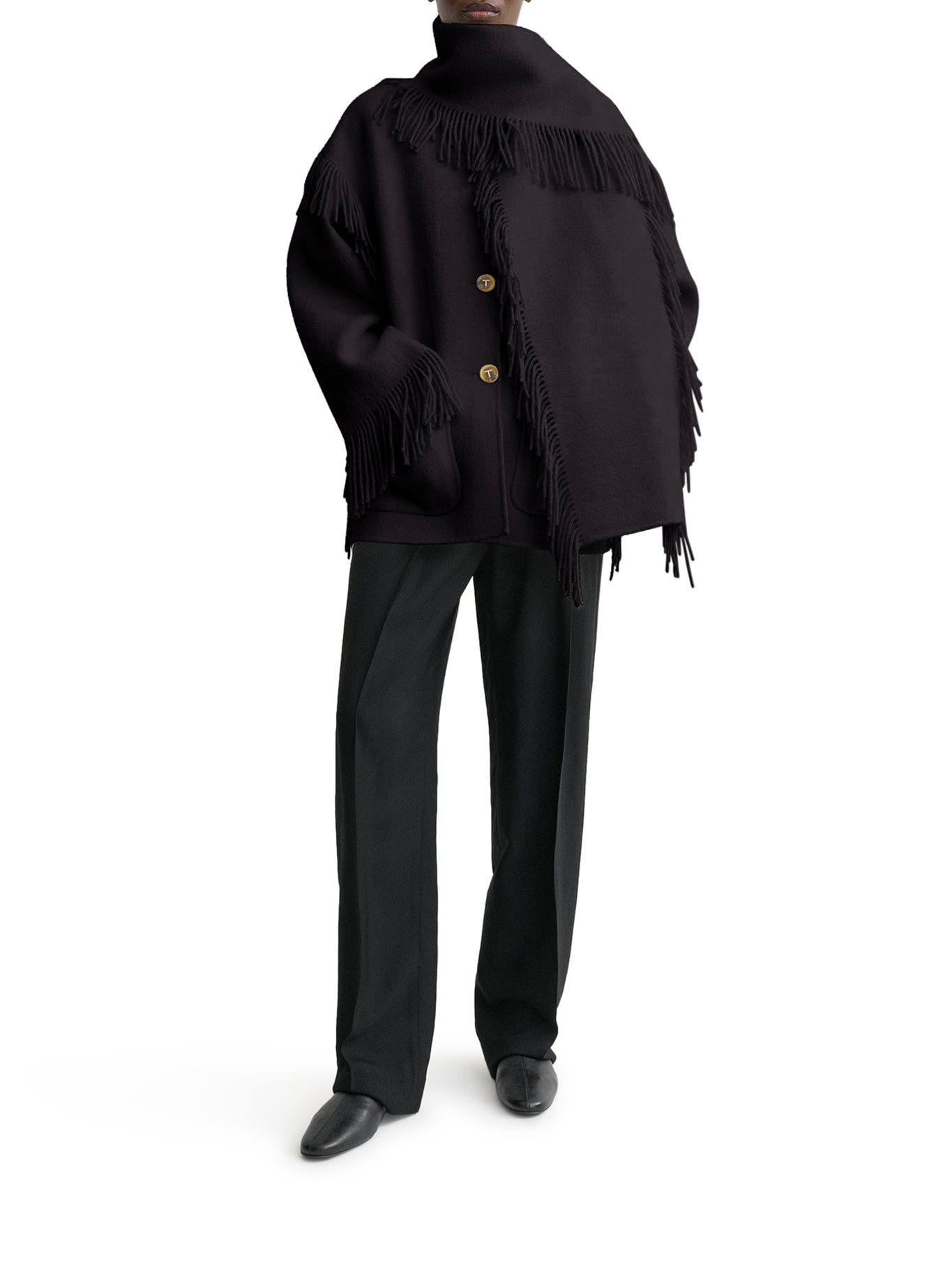 Toteme JACKET WITH FRINGED SCARF, view 2