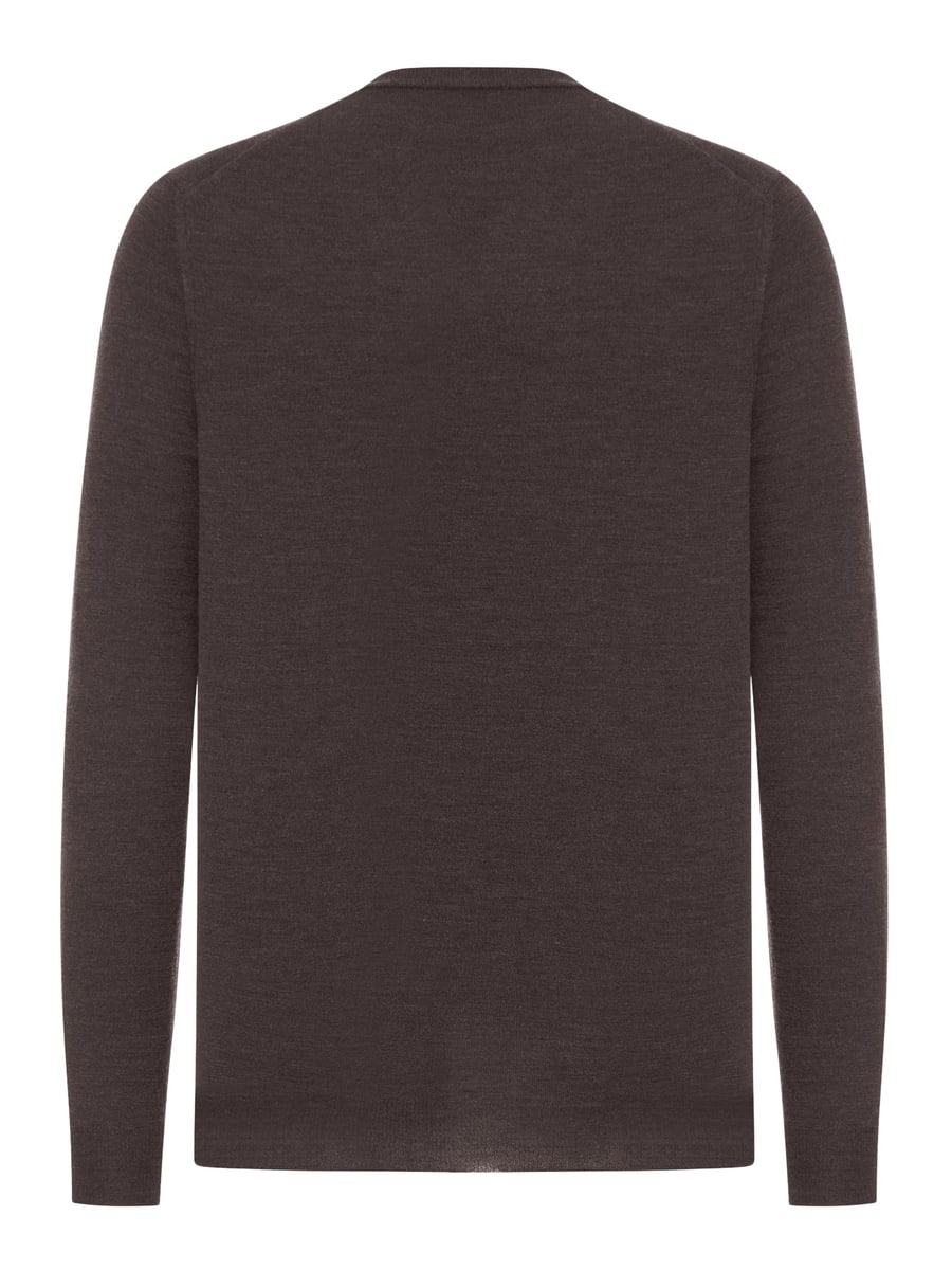 Zanone V-NECK SWEATER IN FINE COMBED WOOL, view 2