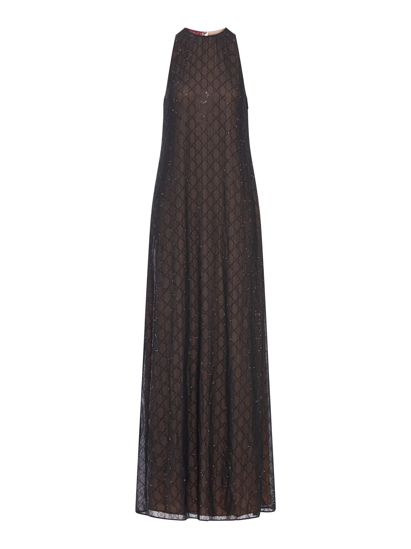 Gucci SILK GEORGETTE DRESS WITH "GG" MONOGRAM
