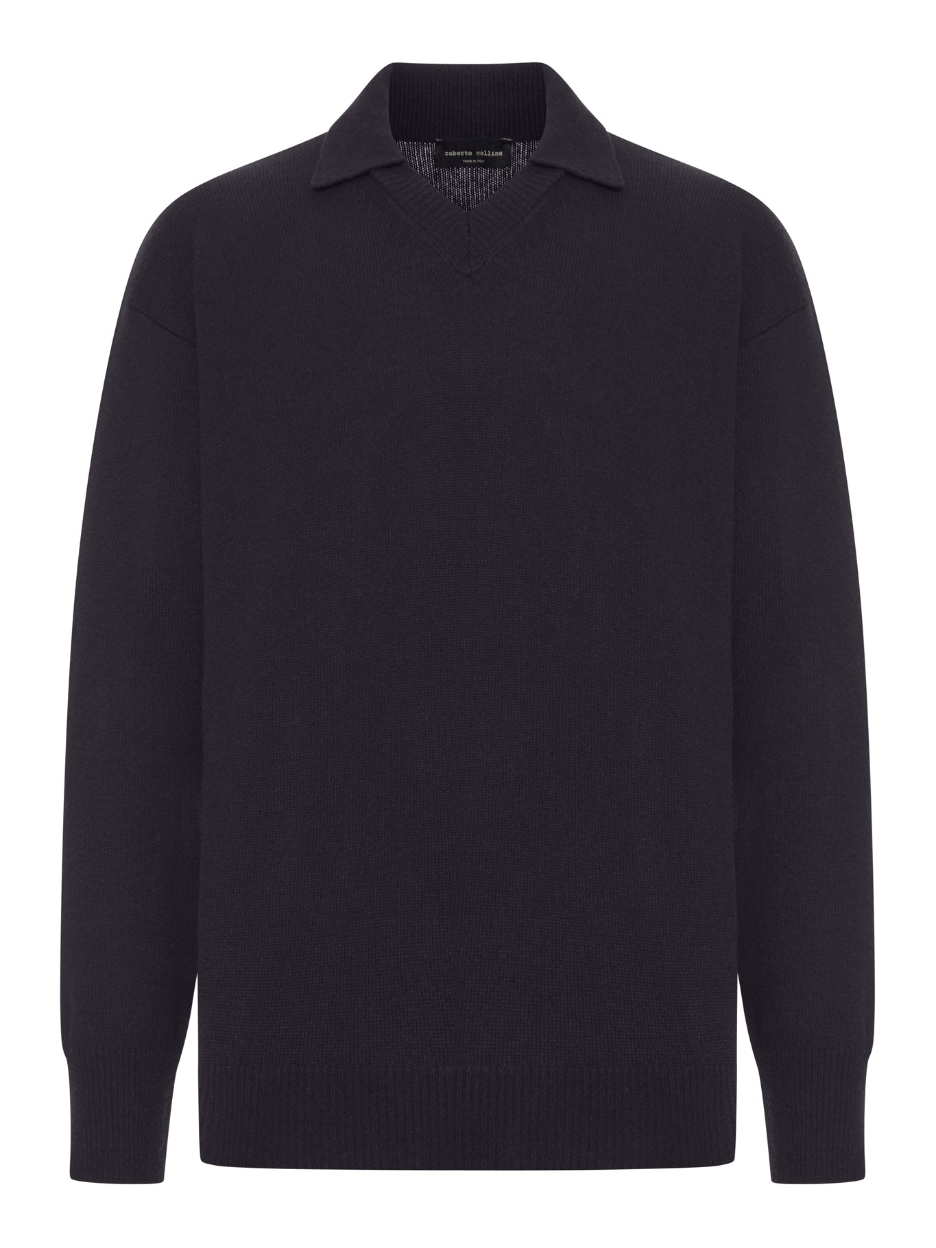 Roberto Collina V-NECK WOOL POLO SHIRT