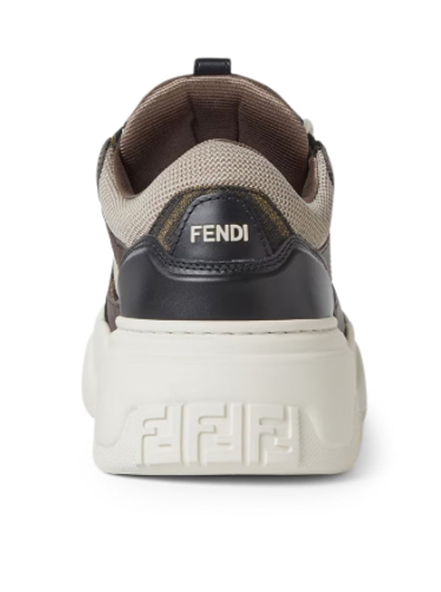 Fendi FENDI FORCE LEATHER SNEAKERS, view 4