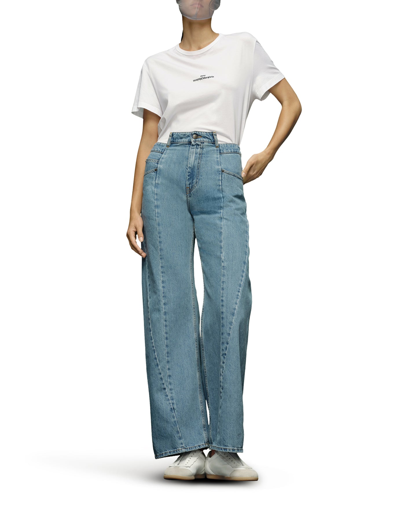 Maison Margiela DENIM JEANS WITH CUT-OUT DETAIL, view 2