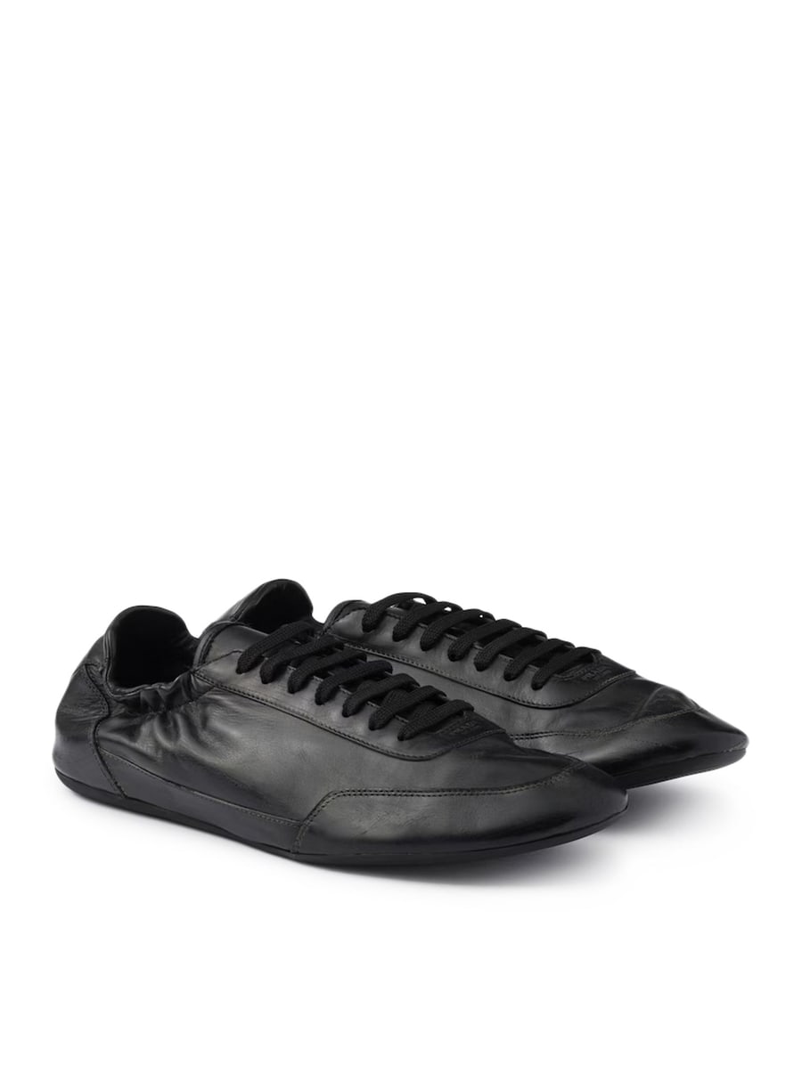 Prada COLLAPSE LEATHER SNEAKERS, view 3
