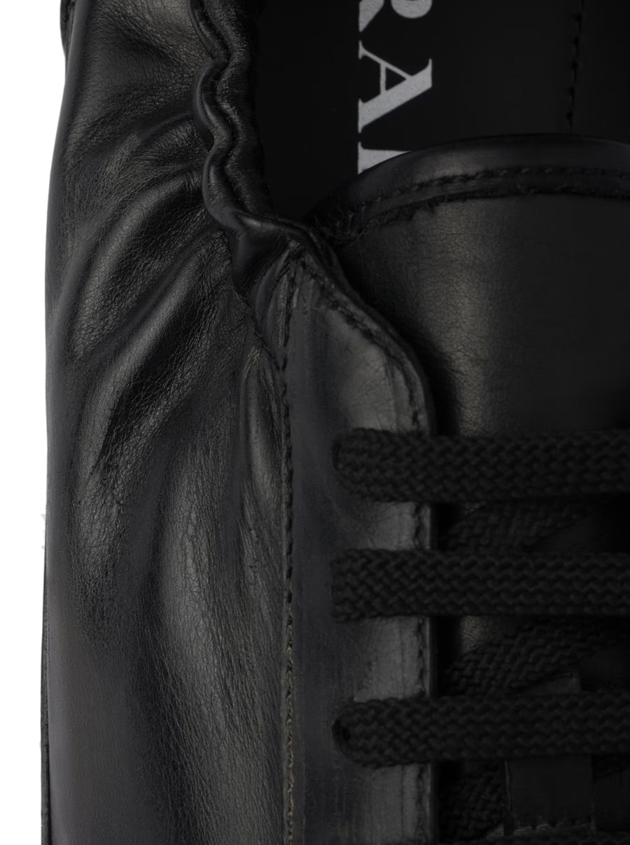 Prada COLLAPSE LEATHER SNEAKERS, view 6