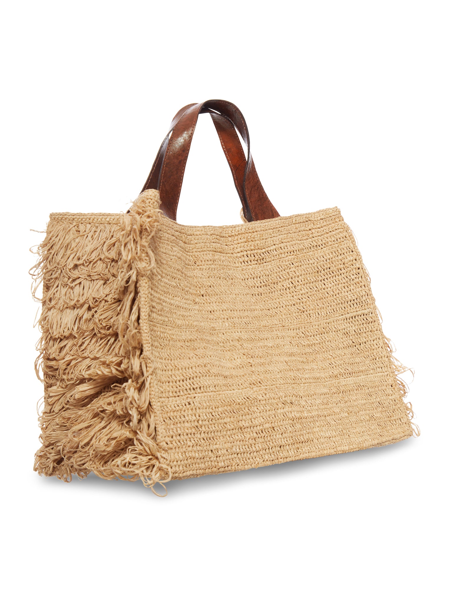 I Beliv ONJA RAFFIA BAG WITH FRINGES, view 2