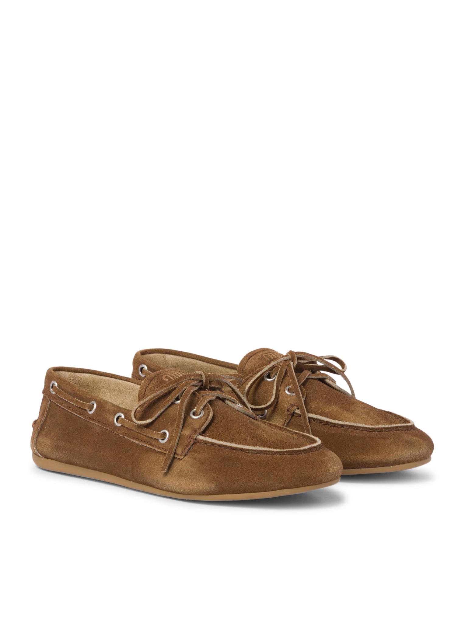 Miu Miu UNLINED LOAFERS IN DELAVE` SUEDE, view 2