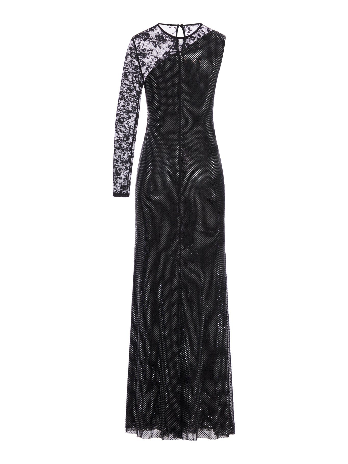 self-portrait DRESS WITH RHINESTONE AND LACE SLEEVES, view 2
