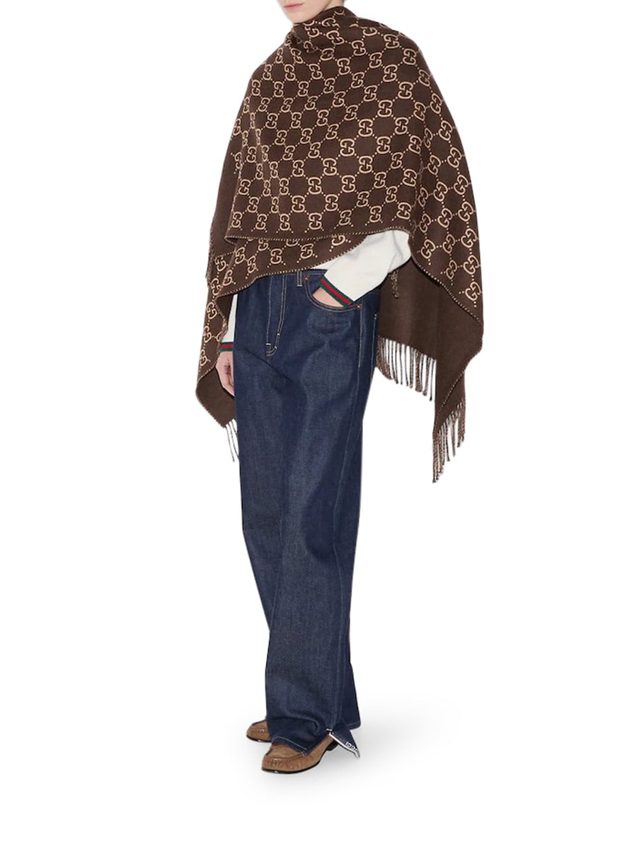 Gucci GG WOOL JACQUARD CAPE, view 2