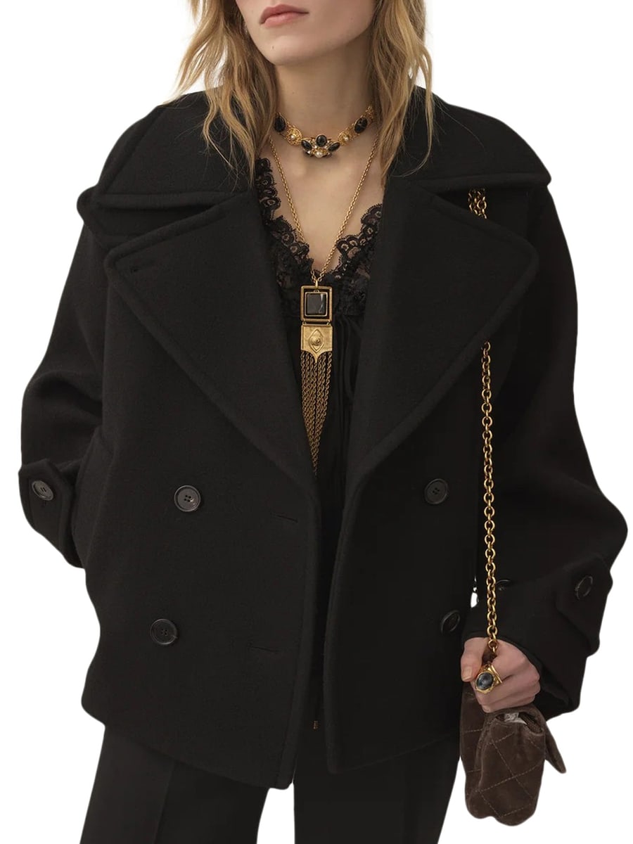 Chloé OVERSIZED SHORT WOOL COAT, view 3