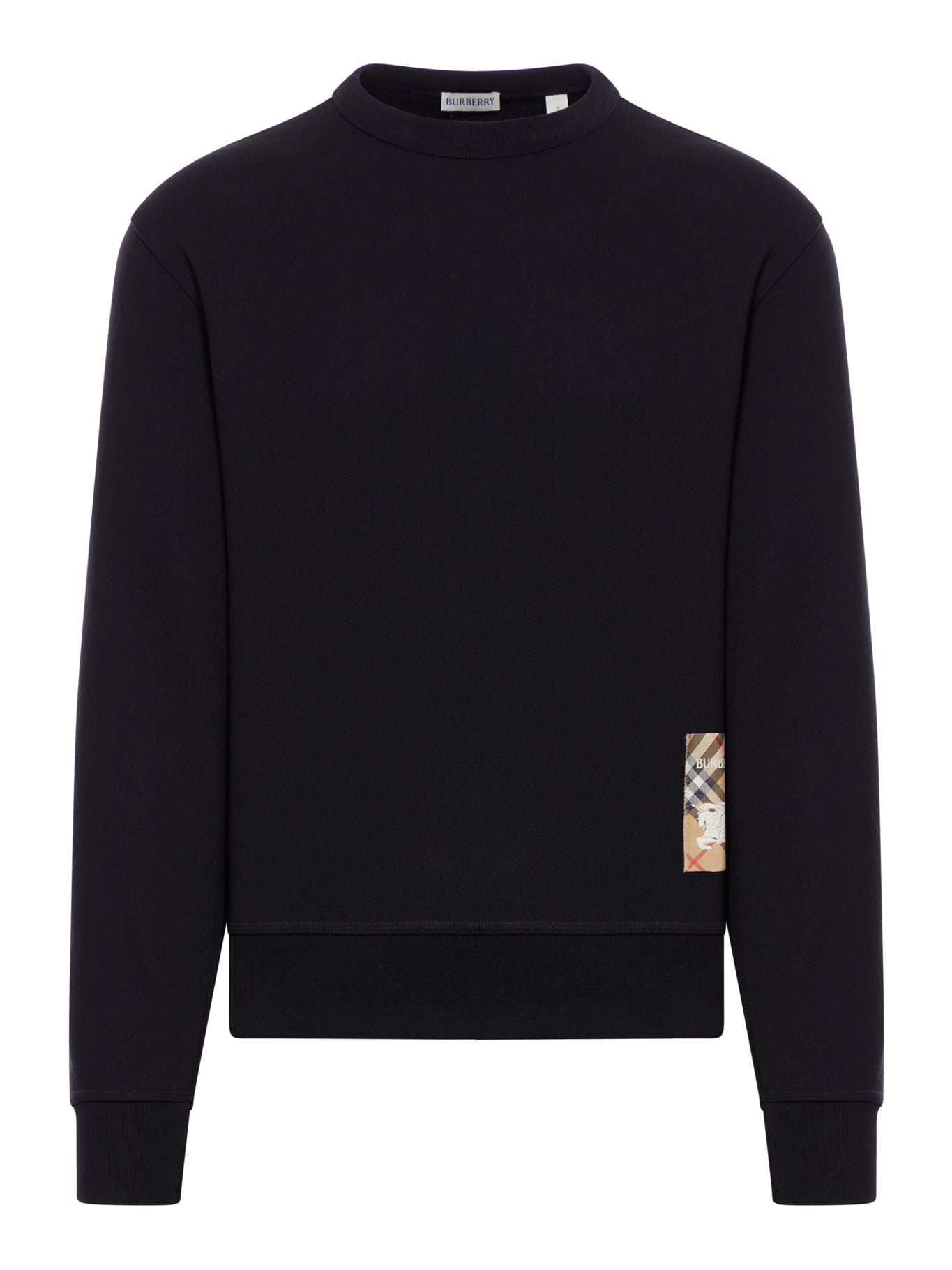 Burberry COTTON SWEATSHIRT WITH CHECK APPLICATION