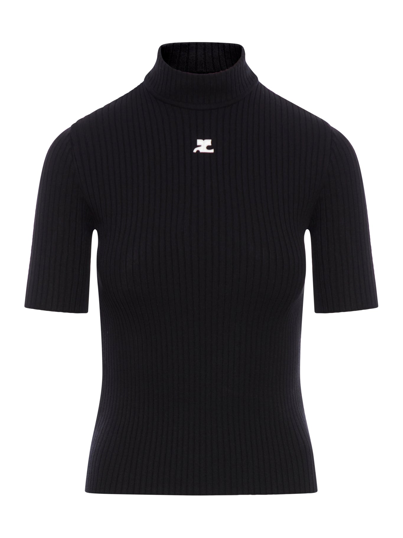 Courreges REEDITION SHORT SLEEVES RIB KNIT SWEATER