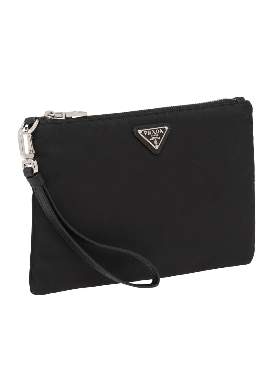 Prada RE-NYLON AND SAFFIANO POUCH, view 3