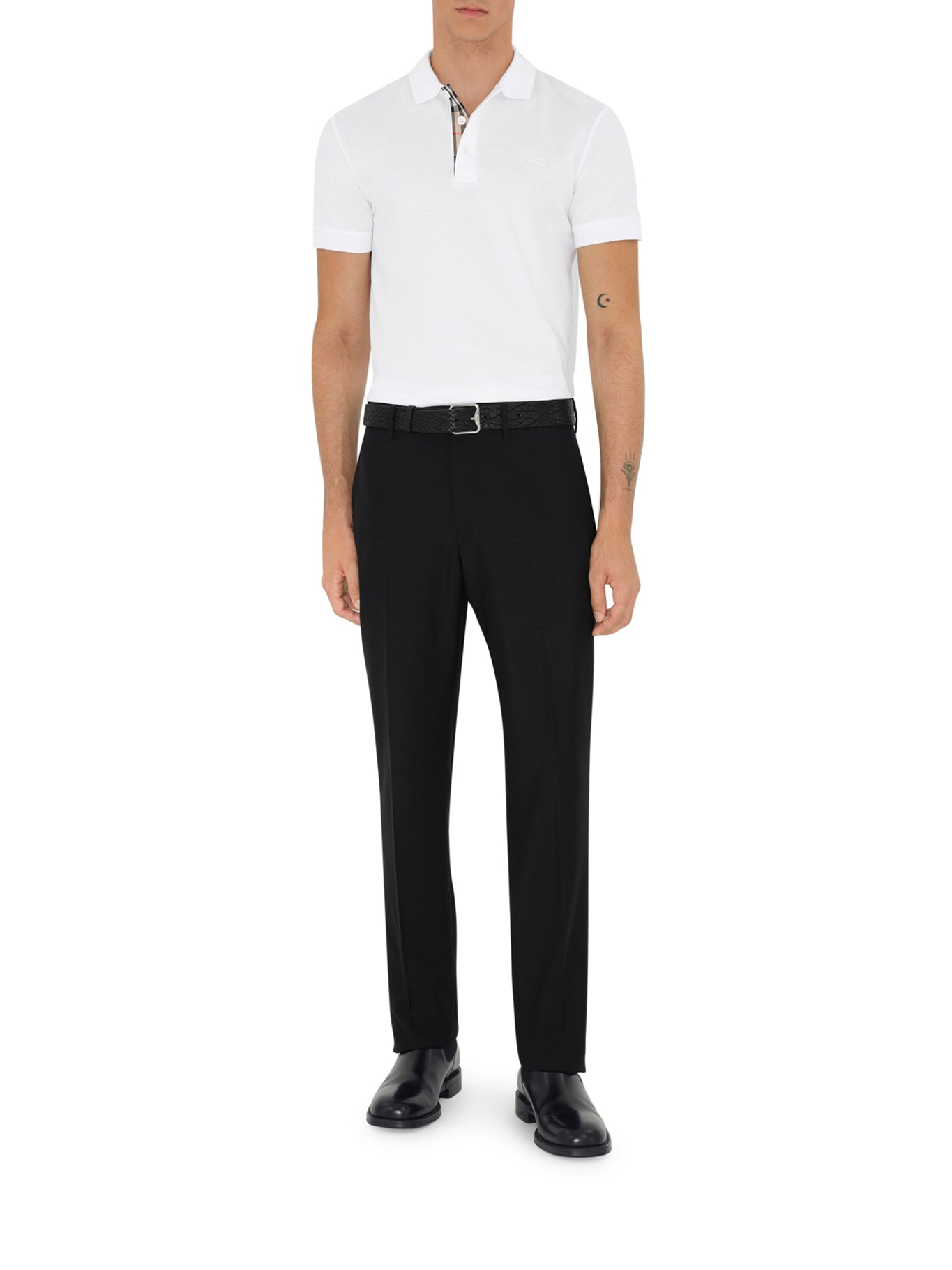 Burberry COTTON POLO SHIRT WITH EMBROIDERED EKD LOGO, view 2